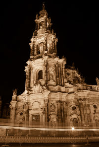 Low angle view of illuminated cathedral