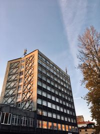 Low angle view of modern building against sky