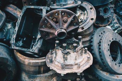 Close-up of old rusty car