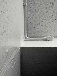 High angle view of white wall