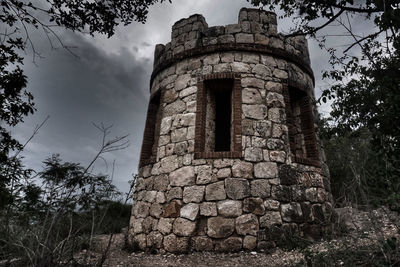 Low angle view of built structure against clear sky