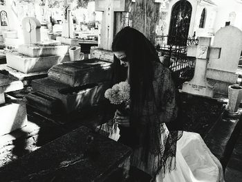 Woman in shopping mall