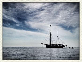 Boat sailing in sea