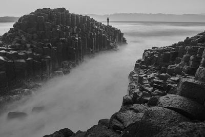 Standing at fingal head overlooking the sea. this was taken during sunrise.