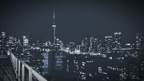 Illuminated cityscape at night