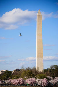 Low angle view of monument against sky