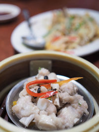 Close-up of sushi in plate on table