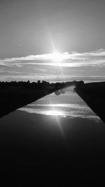 Scenic view of sunset over sea