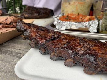 Close-up of food on table