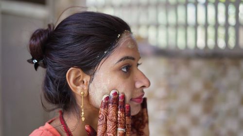 Close-up of young woman