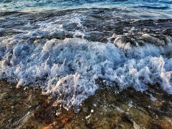 High angle view of sea waves