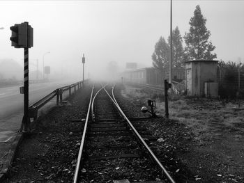 Railway tracks against sky