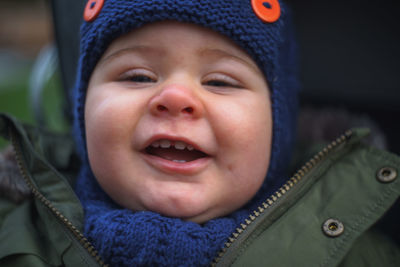 Close-up of smiling boy