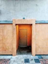 Closed door of house