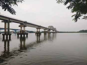 Bridge over river against sky