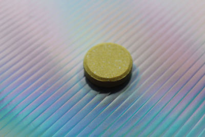 High angle view of bread in glass on table