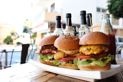 Close-up of food on table