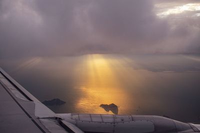 View of bird against sky during sunset