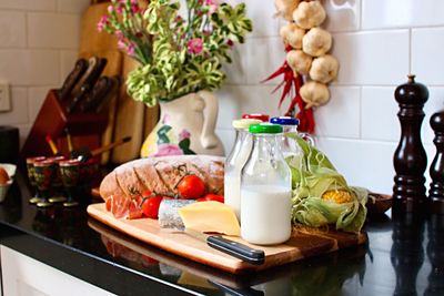 Close-up of food on table