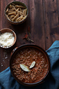 Homemade bolognese or ragù sauce