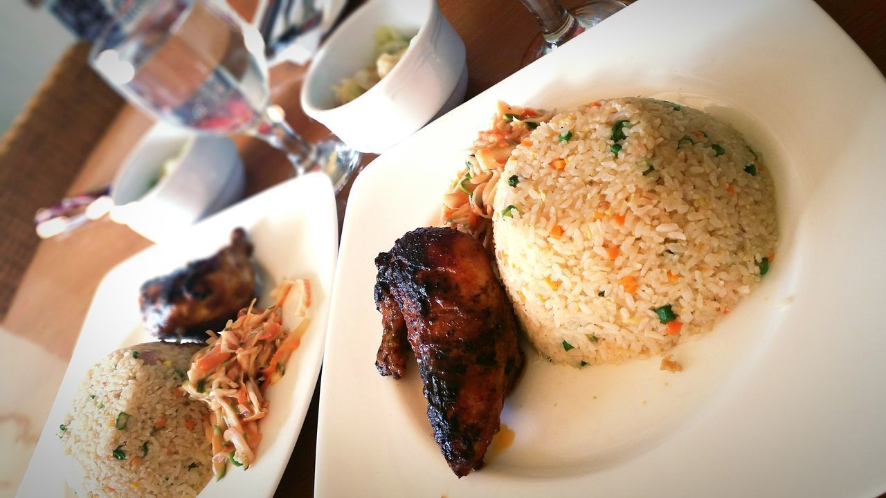 CLOSE-UP OF MEAL SERVED IN PLATE