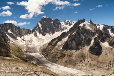 Panoramic view of mountains against sky