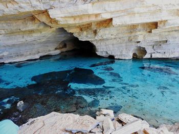 Rock formations in sea