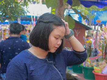 Portrait of a girl looking at camera