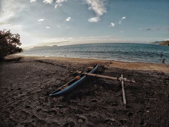Scenic view of beach against sky