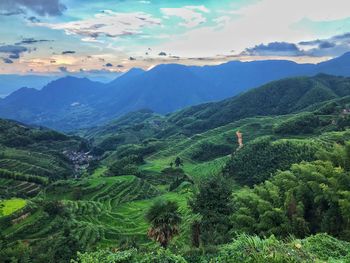 Scenic view of mountains against sky