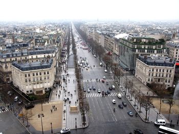 High angle view of city street