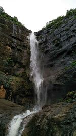 Low angle view of waterfall