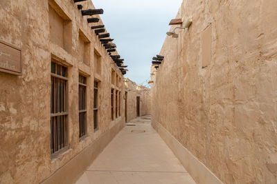 Old buildings architecture in the wakrah souq traditional market