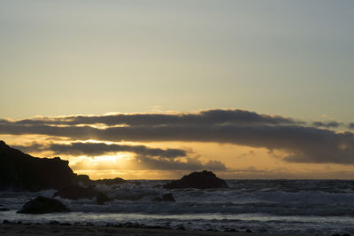 Scenic view of sea at sunset