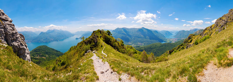 Panoramic view of mountains against sky