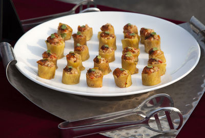 View of appetizers served in plate 