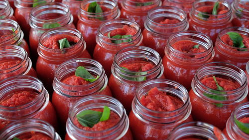 Tomato sauce jars