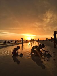 Scenic view of sea at sunset