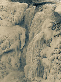 Lundbreck falls on the crowsnest river in winter