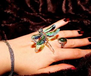 Close-up of crystal jewel on woman hand