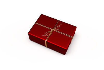 Close-up of red box against white background