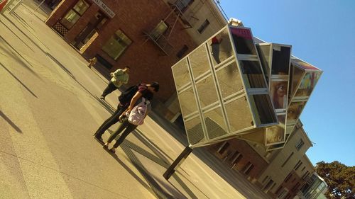 People walking in building