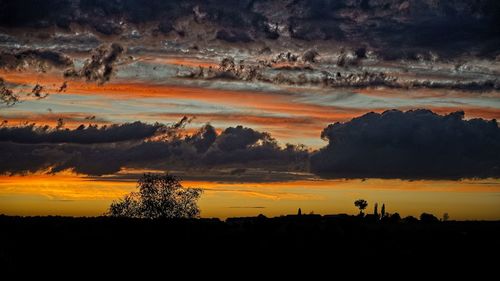 Scenic view of dramatic sky during sunset