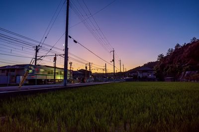 Scenic view of field against sky during sunset