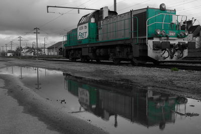 View of train on road