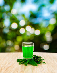 Close-up of drink on table