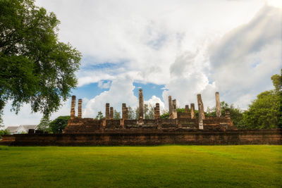 Panoramic view of temple against sky