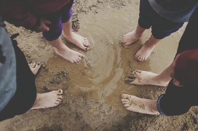 Low section of people on beach