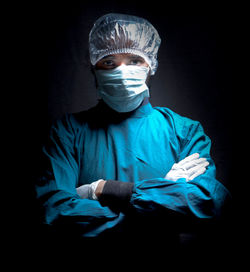 Portrait of man wearing mask