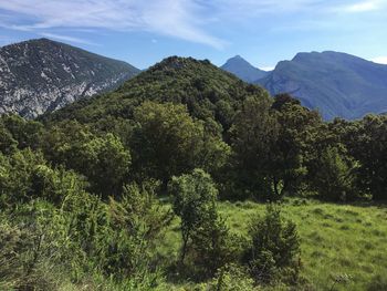 Scenic view of mountains against sky